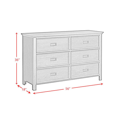 Hampton Kids 6-Drawer Dresser in White