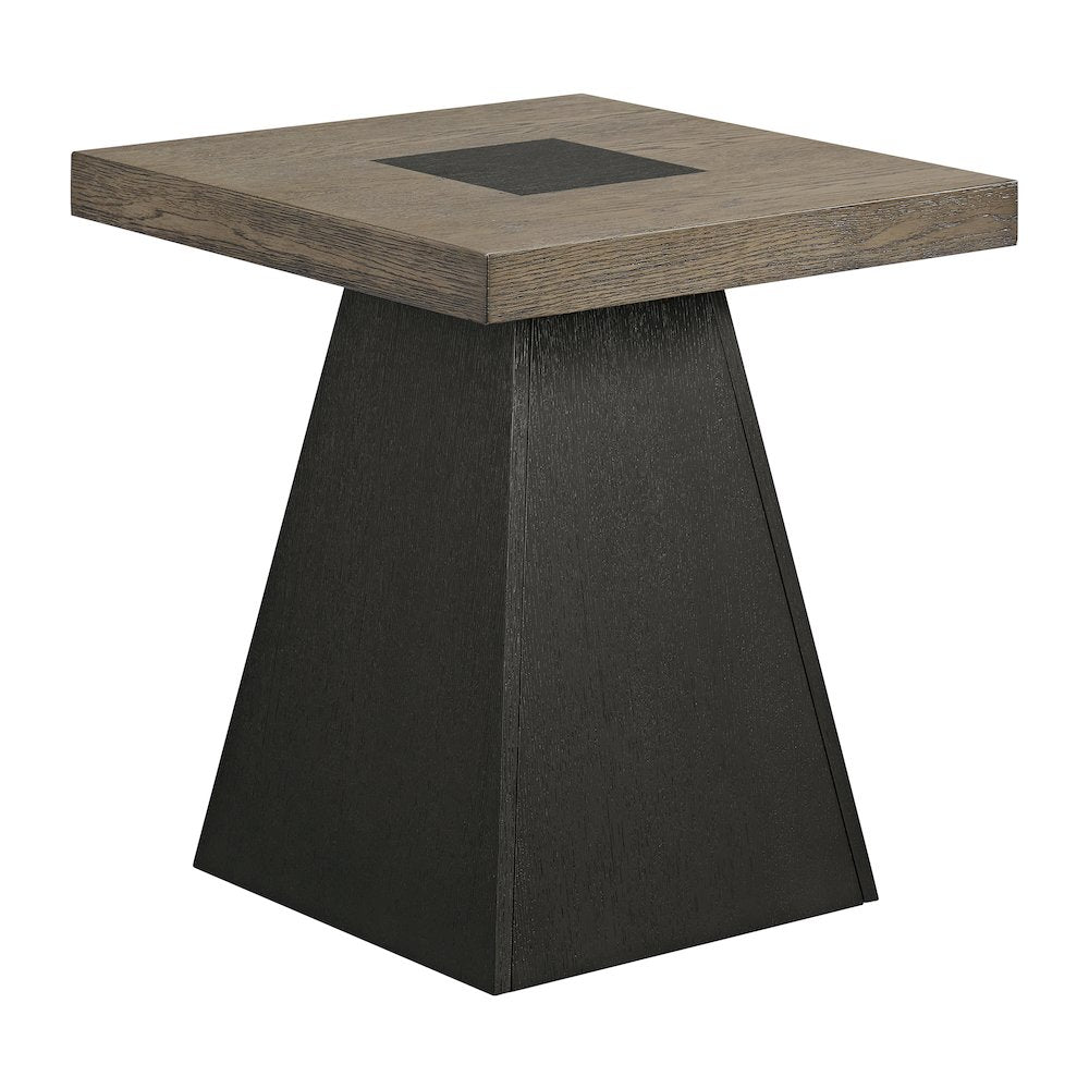 3PC Occasional Table Set in Grey and Dark Espresso-Coffee Table & TwoEnd Table