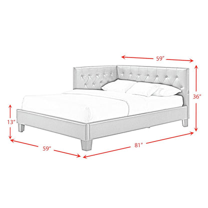 Mirage Corner Full Bed in Brown PU