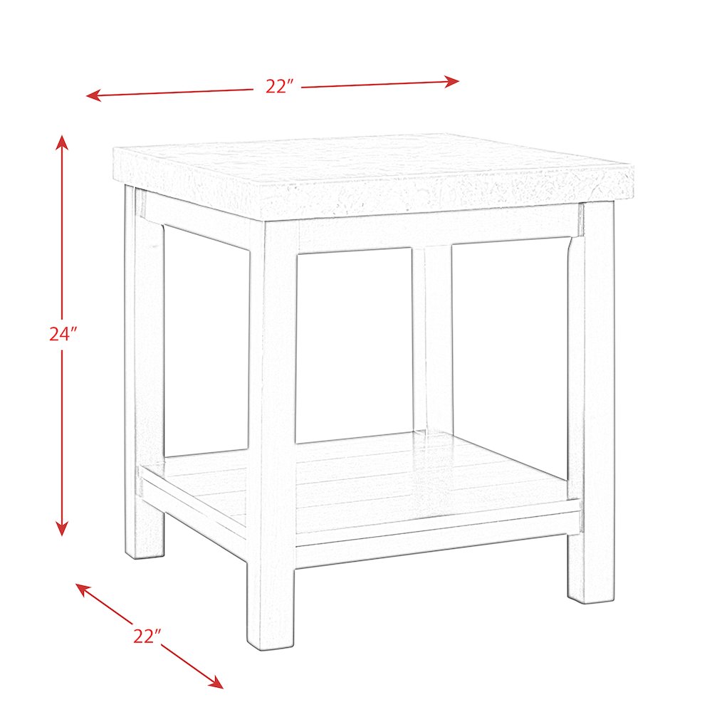 The Caleb End Table with Marble Top