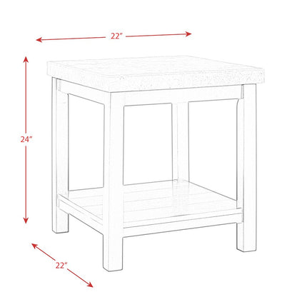 The Caleb End Table with Marble Top