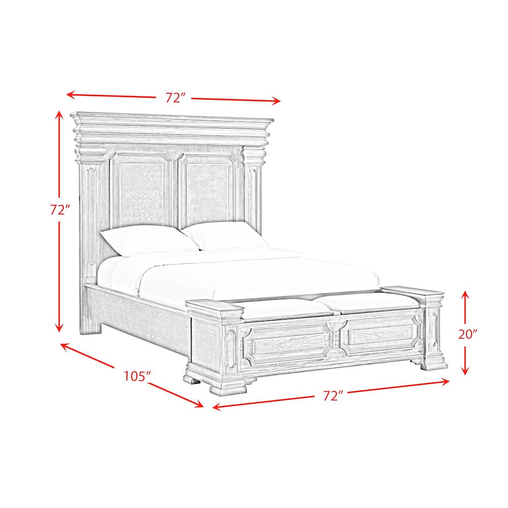 Paterson  Queen Storage 5PC Bedroom Set in Grey