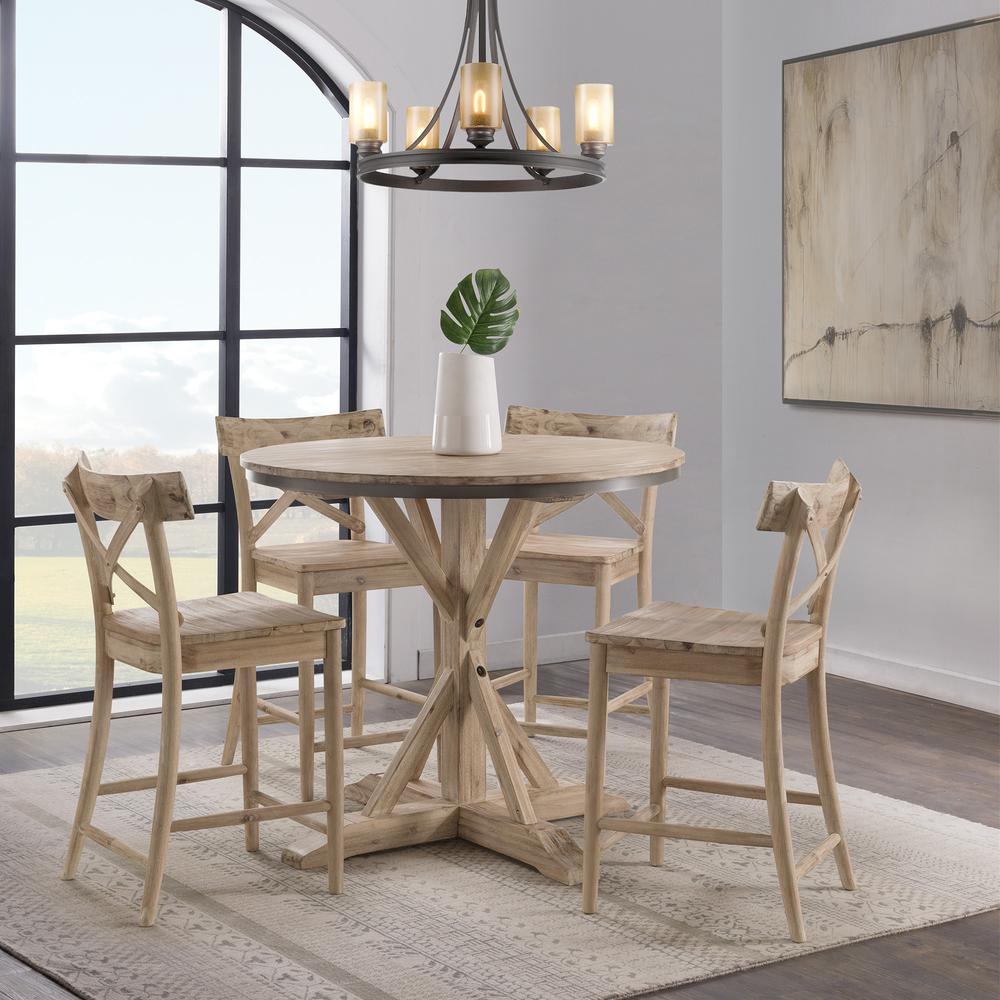 Keaton Round Counter Height 5PC Dining Set-Table and Four Stools