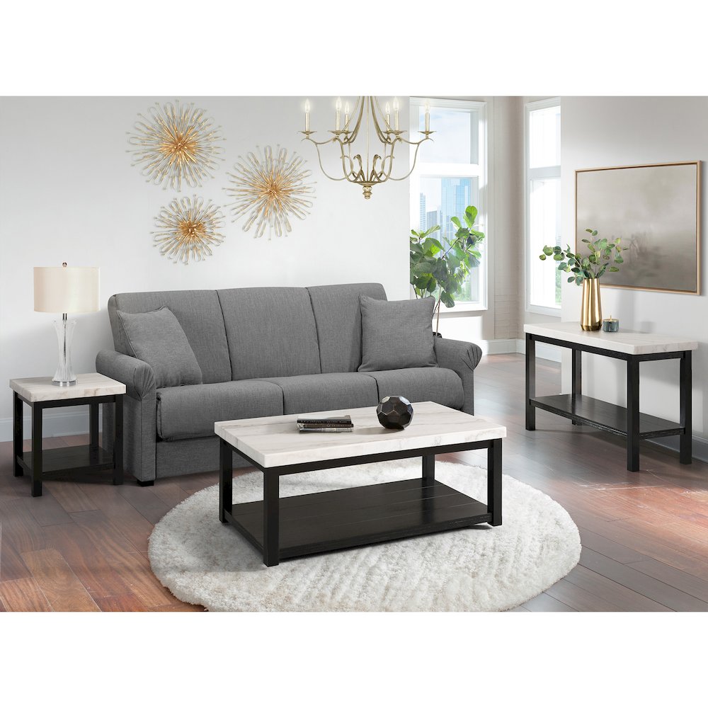 Evie w/ White Top - Rectangular Coffee Table W/Casters