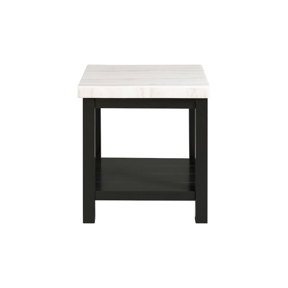 Evie White Marble Square End Table