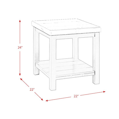 Evie White Marble Square End Table