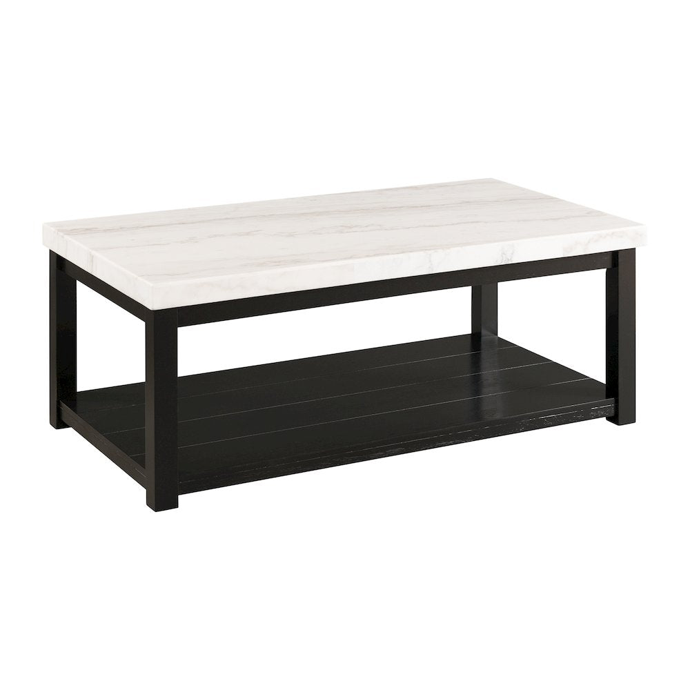 Evie w/ White Top - Rectangular Coffee Table W/Casters