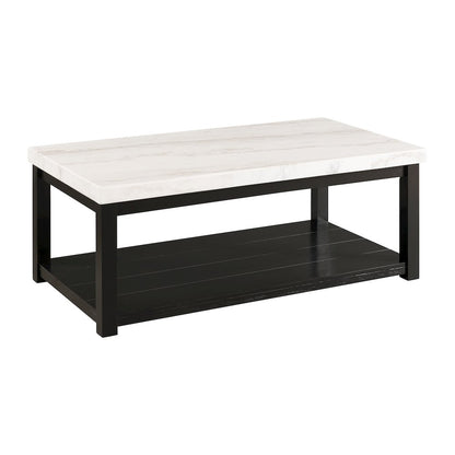Evie w/ White Top - Rectangular Coffee Table W/Casters