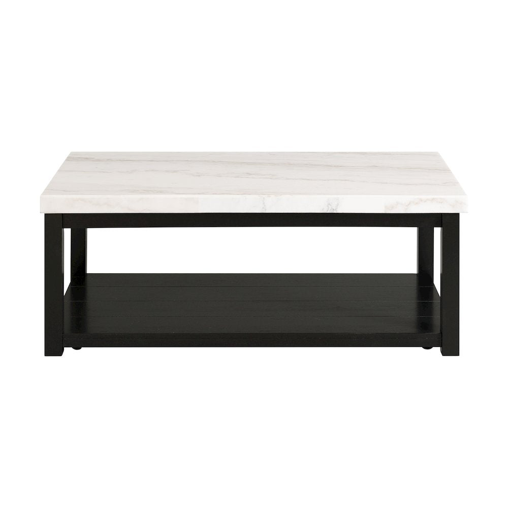 Evie w/ White Top - Rectangular Coffee Table W/Casters