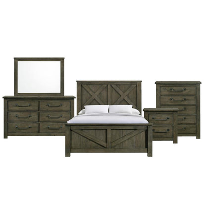 Memphis Queen Panel 5PC Bedroom Set in Grey