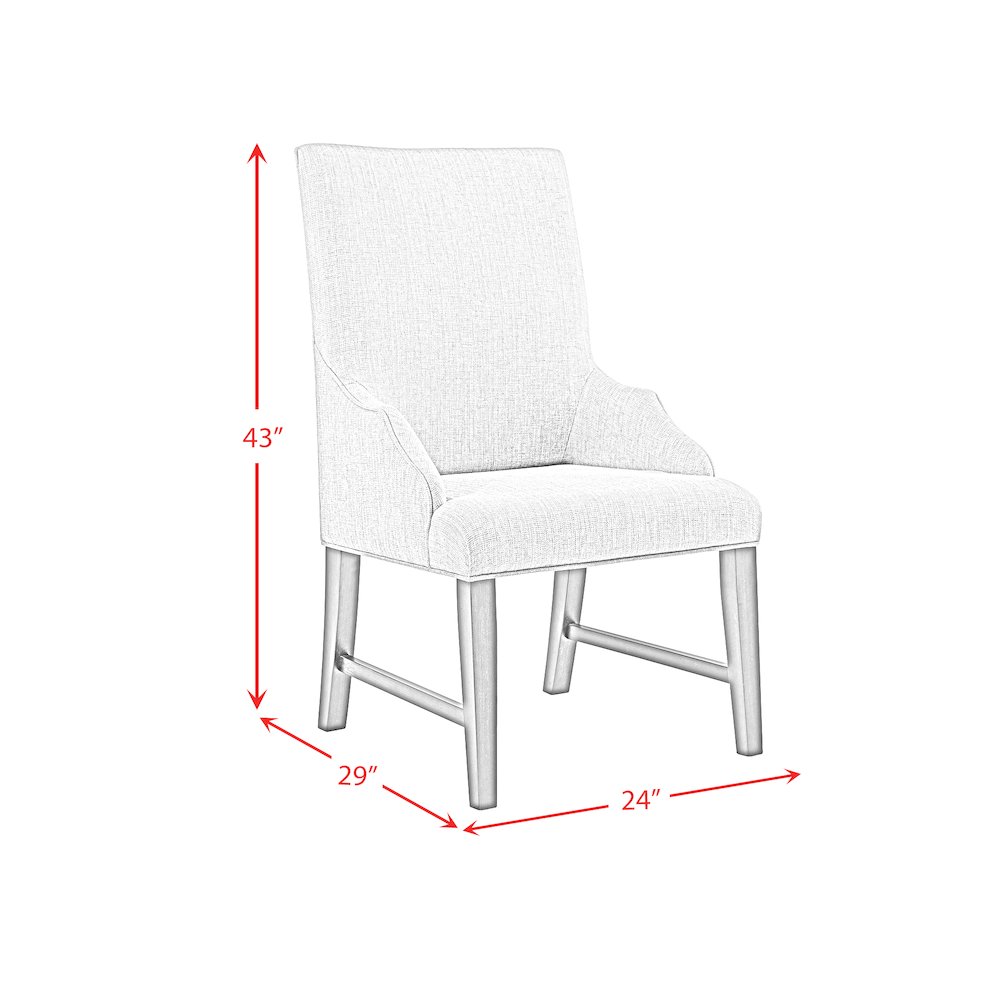Johnshaven Dining Host Chair with Light Grey Fabric in Espresso
