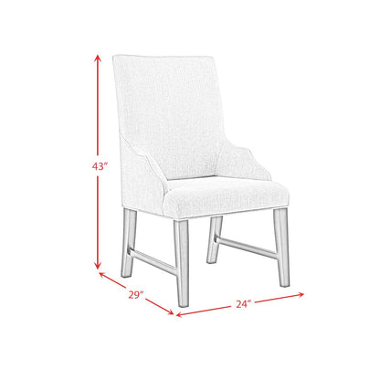 Johnshaven Dining Host Chair with Light Grey Fabric in Espresso