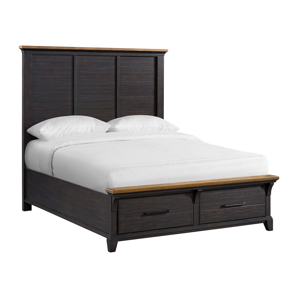 Johnshaven  Queen Storage Bed in Espresso & Brown