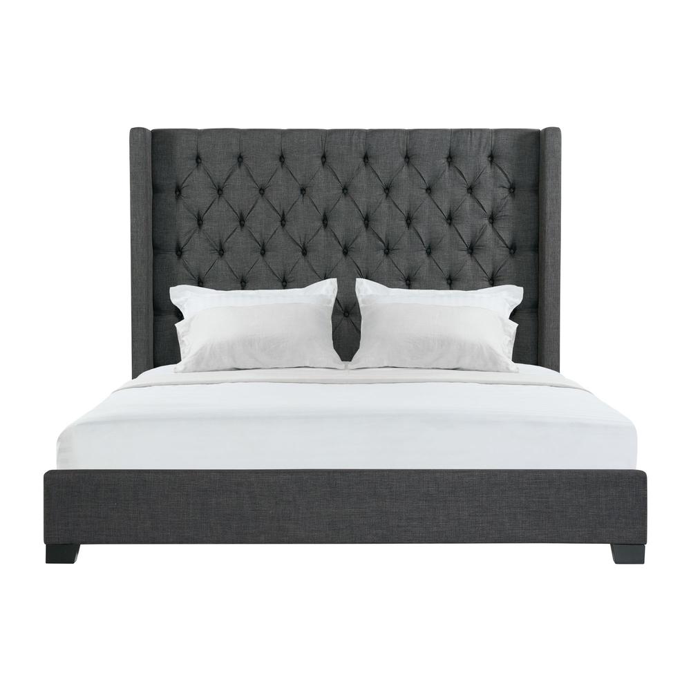 Arden King Tufted Upholstered Bed in Charcoal