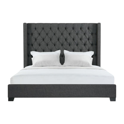 Arden King Tufted Upholstered Bed in Charcoal