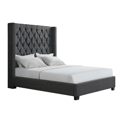 Arden Queen Tufted Upholstered Bed in Charcoal