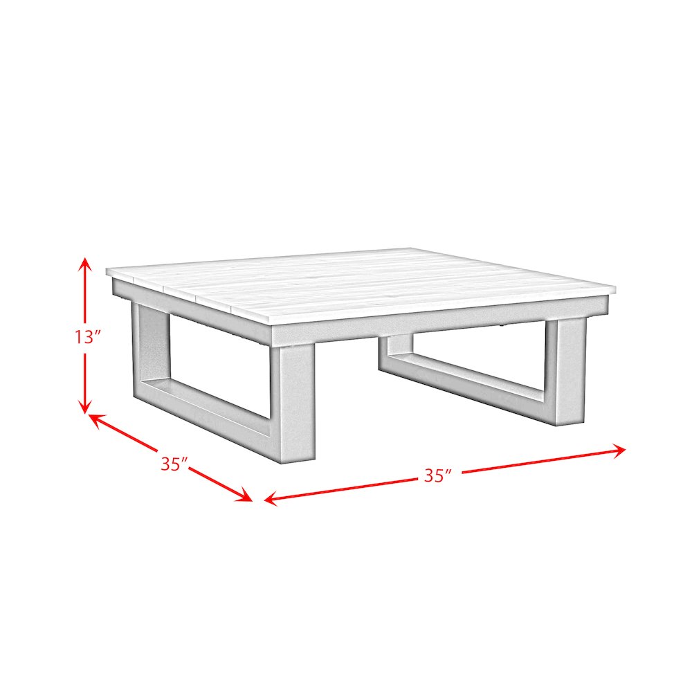 Beachside Coffee Table with Natural Top in Black