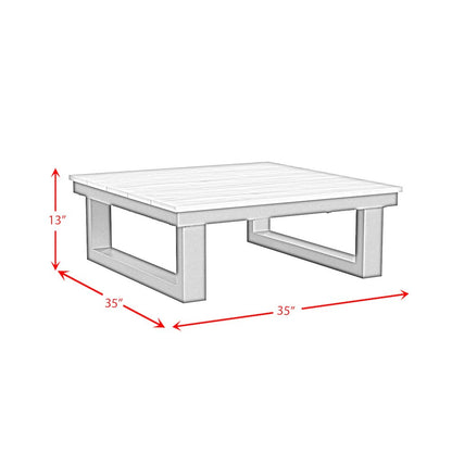Beachside Coffee Table with Natural Top in Black