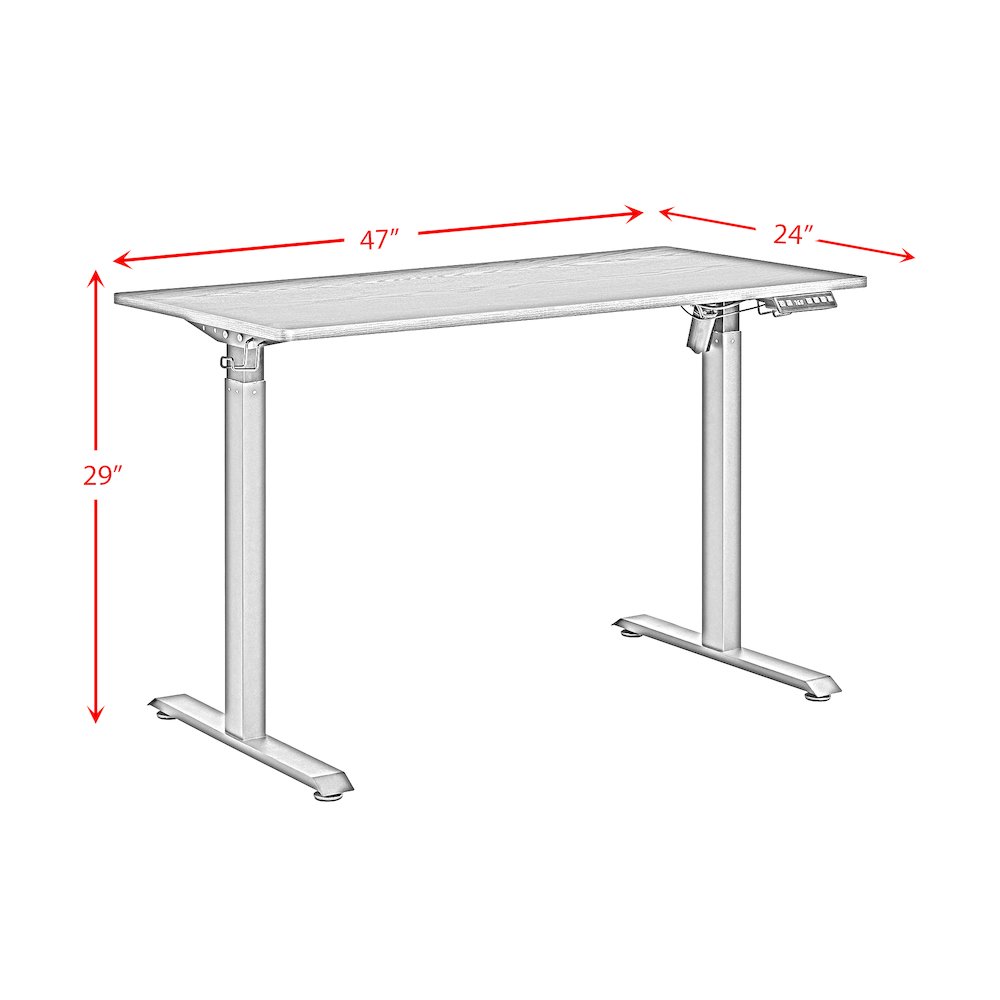 Torres Adjustable Desk in Black - 3A Packing