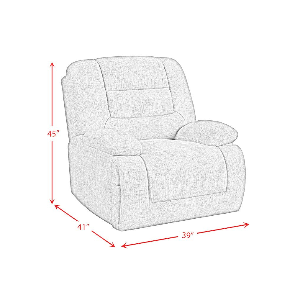 Snyder P3 Recliner with Heat Massage, zero gravity, memory foam in Amount Grey