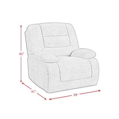 Snyder P3 Recliner with Heat Massage, zero gravity, memory foam in Amount Grey