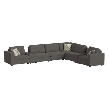 Options One 9PC Living Room Set in Palmer Plus Ash