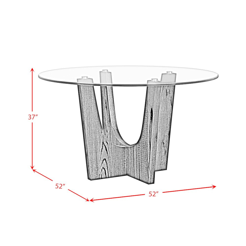Salem Round Counter Table with Glass Top in Black