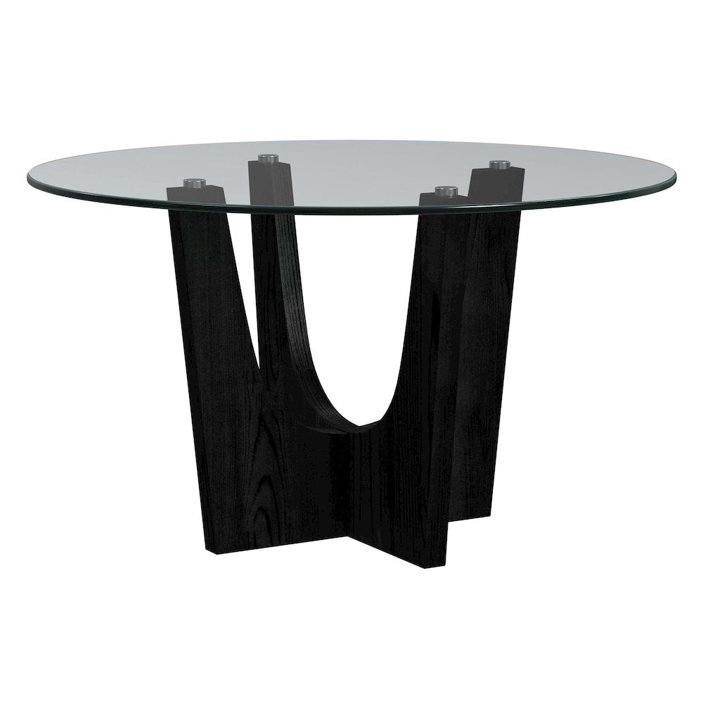 Salem Round Counter Table with Glass Top in Black