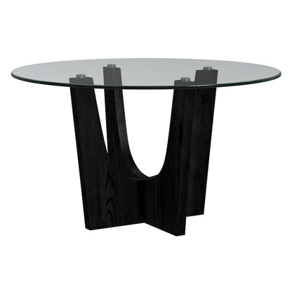 Salem Round Counter Table with Glass Top in Black