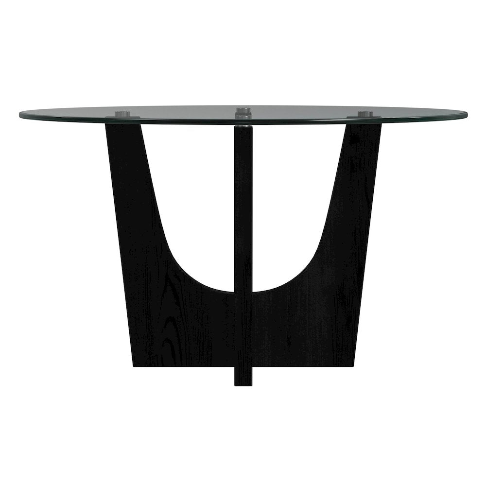 Salem Round Counter Table with Glass Top in Black
