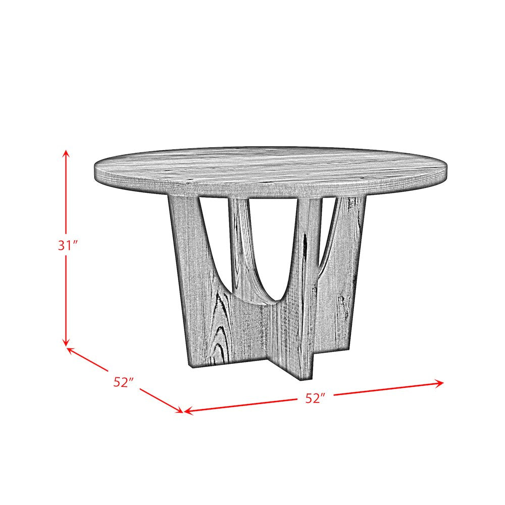 Salem Round Dining Table with Black Wood Top in Black