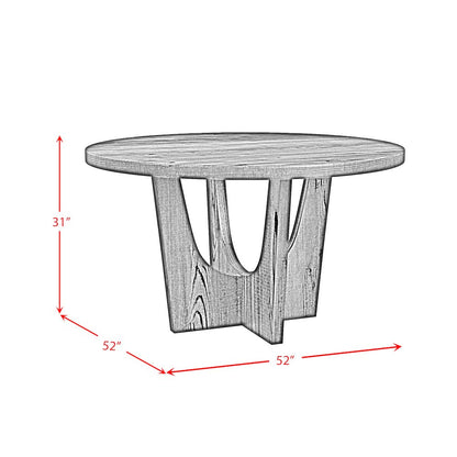 Salem Round Dining Table with Black Wood Top in Black