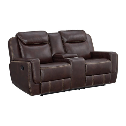 Lynx 3PC Living Room Set in Neono Brown-Sofa, Loveseat & Recliner