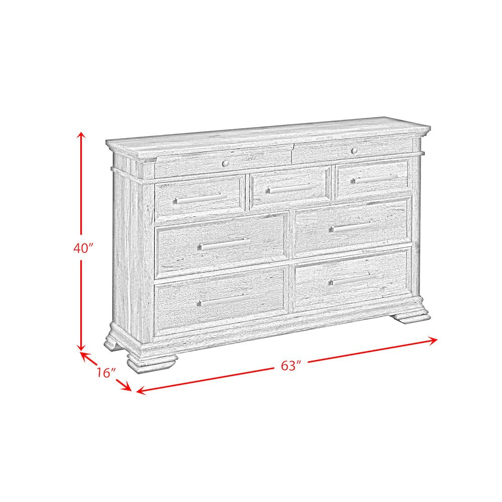 Park Ridge 9-Drawer Dresser in Charcoal