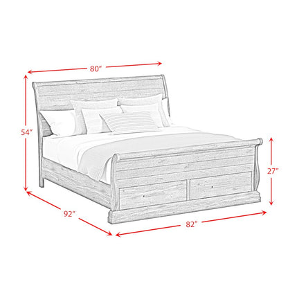 Park Ridge King Sleigh Storage 5PC Bedroom Set in Charcoal