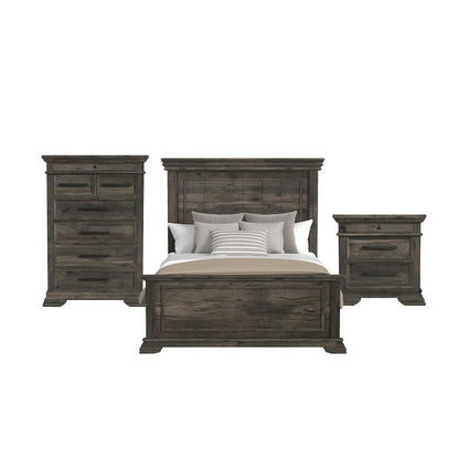 Park Ridge Queen Panel 3PC Bedroom Set in Charcoal