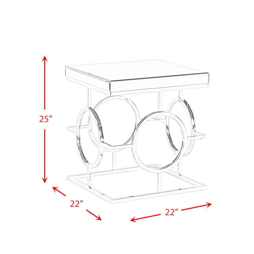 Katie Square Mirrored End Table