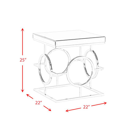 Katie Square Mirrored End Table
