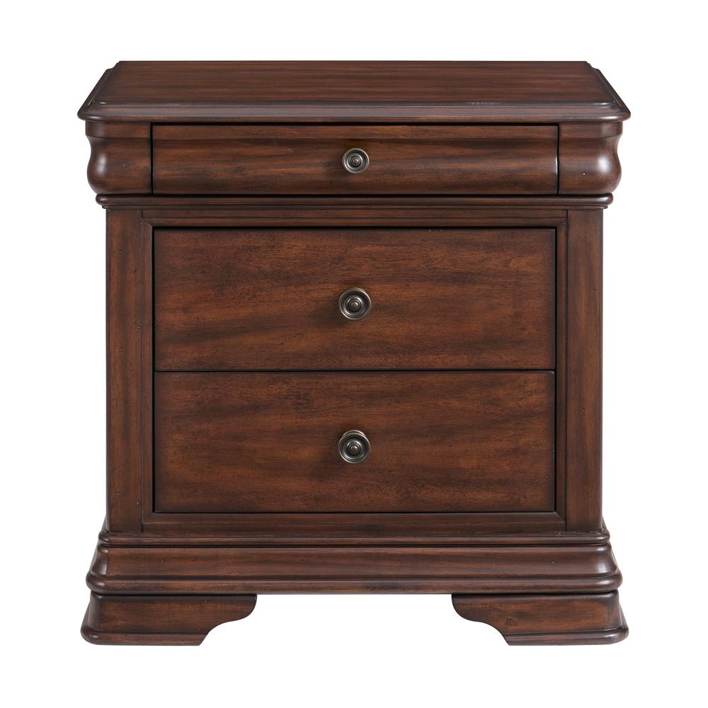Stark 3-Drawer Nightstand With USB in Cherry