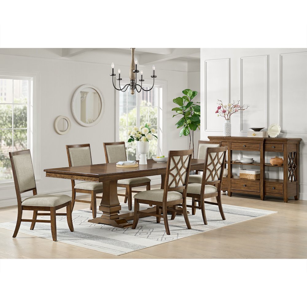 Stark 7PC Standard Height Dining Set in Cherry-Table and Six Chairs