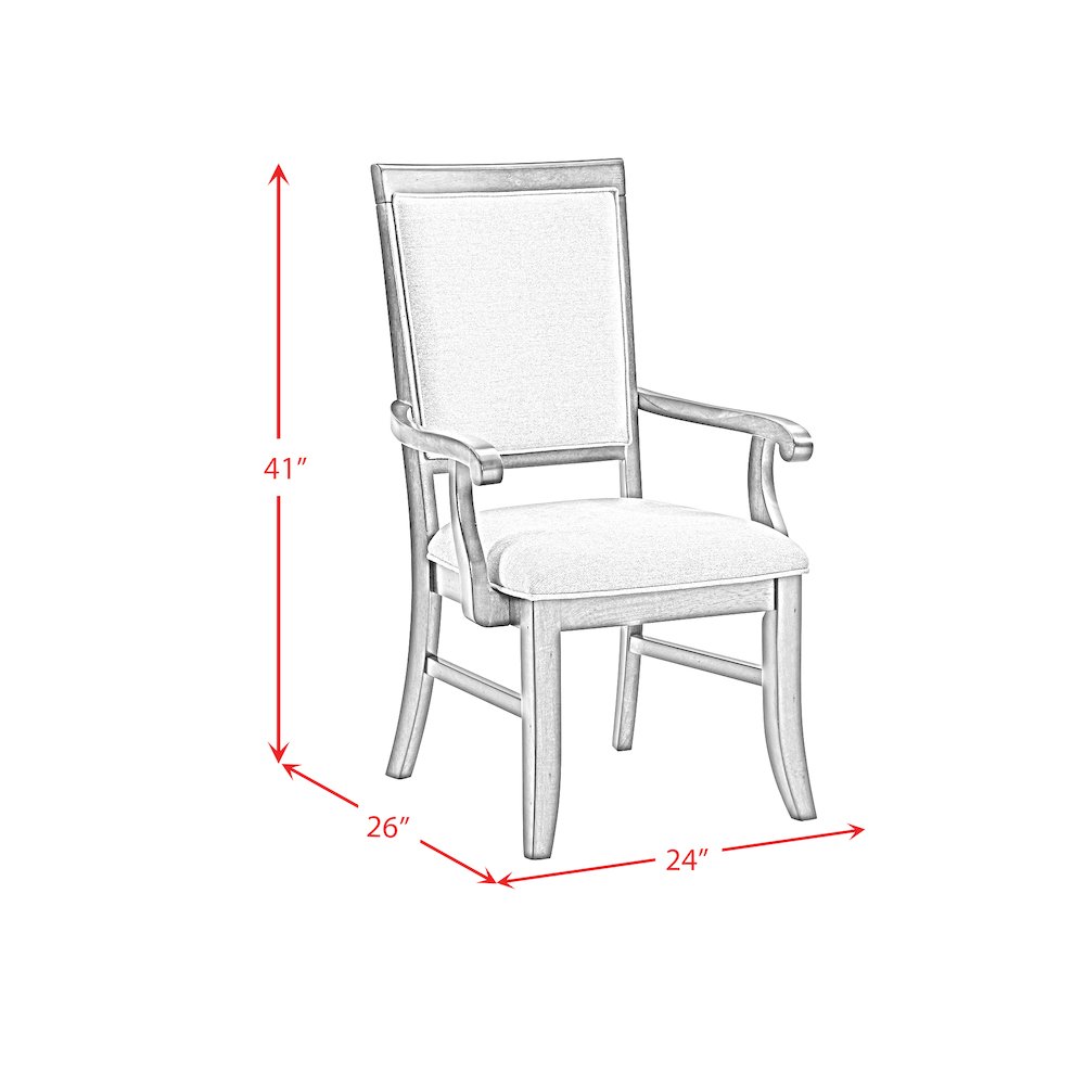 Stark Dining Arm Chair with Grey Fabric in Cherry (2 Per Carton)