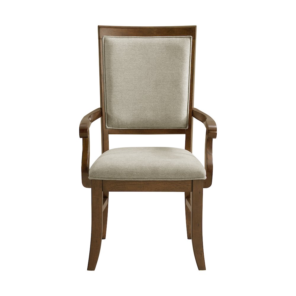 Stark Dining Arm Chair with Grey Fabric in Cherry (2 Per Carton)