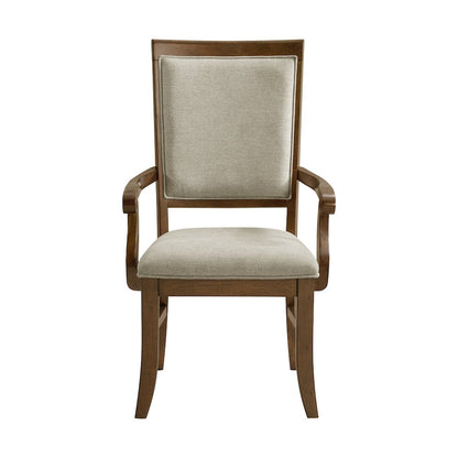 Stark Dining Arm Chair with Grey Fabric in Cherry (2 Per Carton)