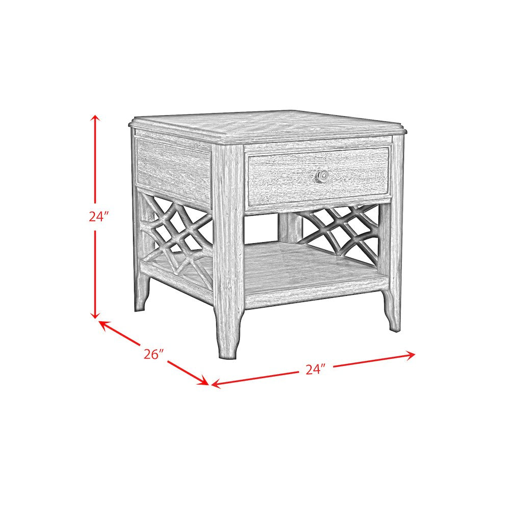 Stark 3PC Occasional Table Set in Cherry-Coffee Table & Two End Table