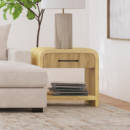 Woodridge End Table with USB in Natural