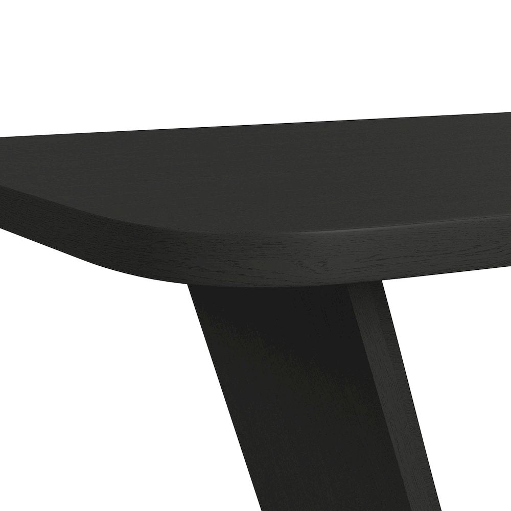 7PC Standard Height Dining Set in Black with Grain-Table, Six Grey Fabric Chairs