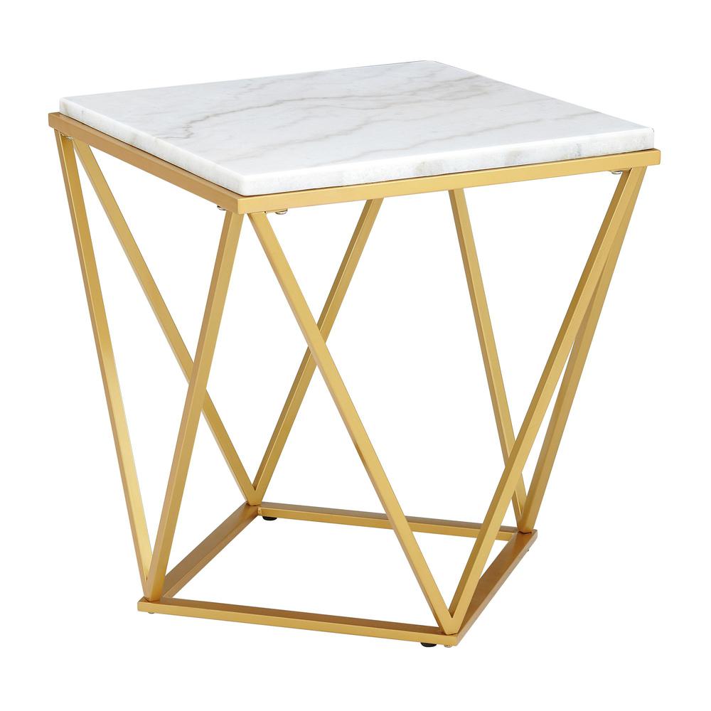 Conner 2PC Occasional Table Set in Gold-Coffee Table & End Table