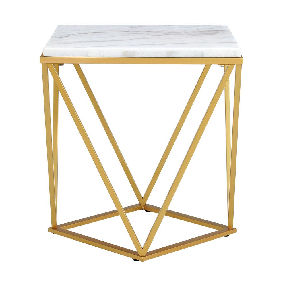 Conner End Table with Gold Metal