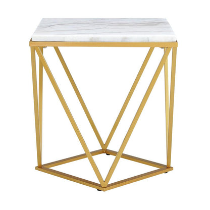 Conner End Table with Gold Metal