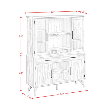 Rogen Rustic Buffet & Hutch with LED in Rustic White